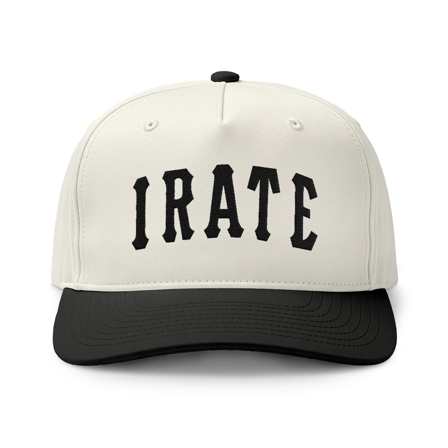 Irate Two-Tone Baseball Cap — Vintage Lettering Snapback Hat