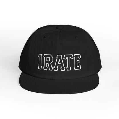 Irate Surf Cap — Bold Embroidered Black Snapback Hat