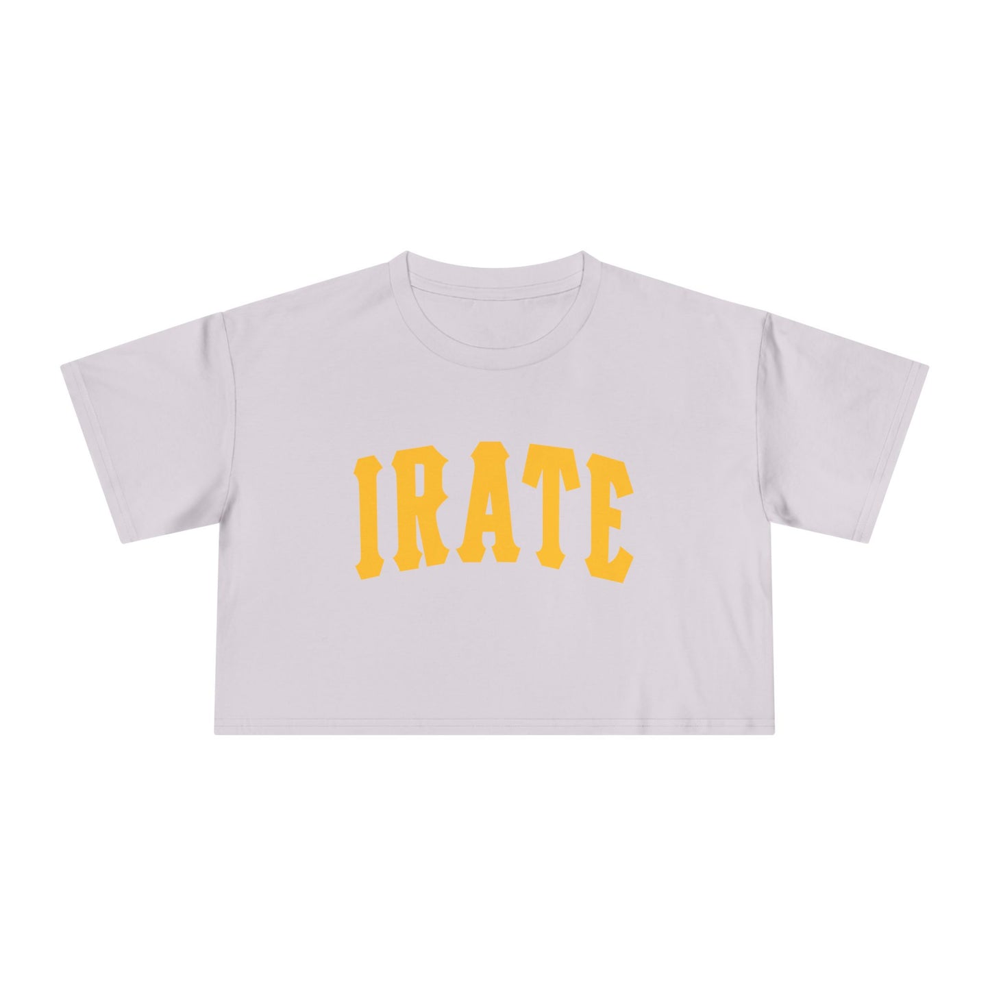 Crop Tee — "IRATE" Bold Lettering Graphic Top