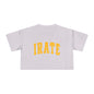 Crop Tee — "IRATE" Bold Lettering Graphic Top