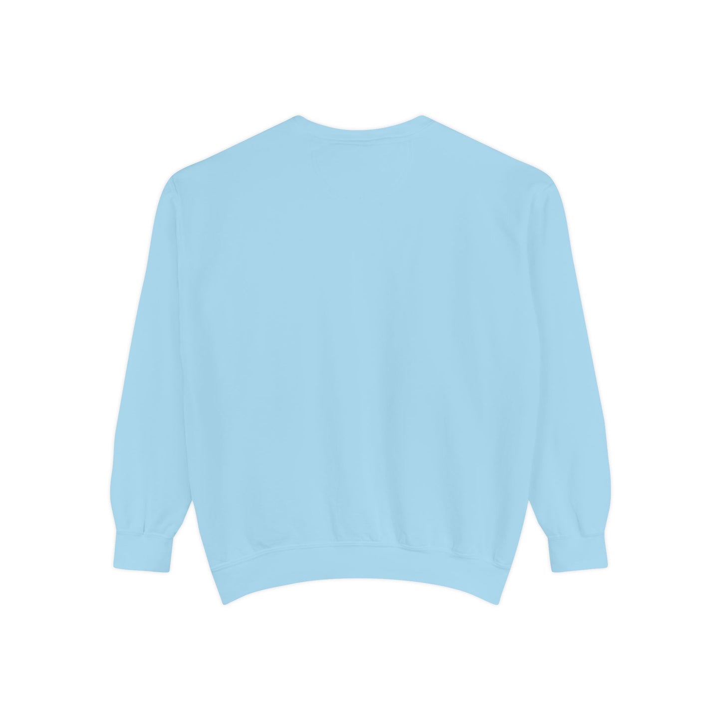 Irate Blue Sweatshirt – Retro Lettering Garment-Dyed Crewneck