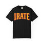 Irate Graphic T-Shirt — Bold Retro Flame Lettering Tee