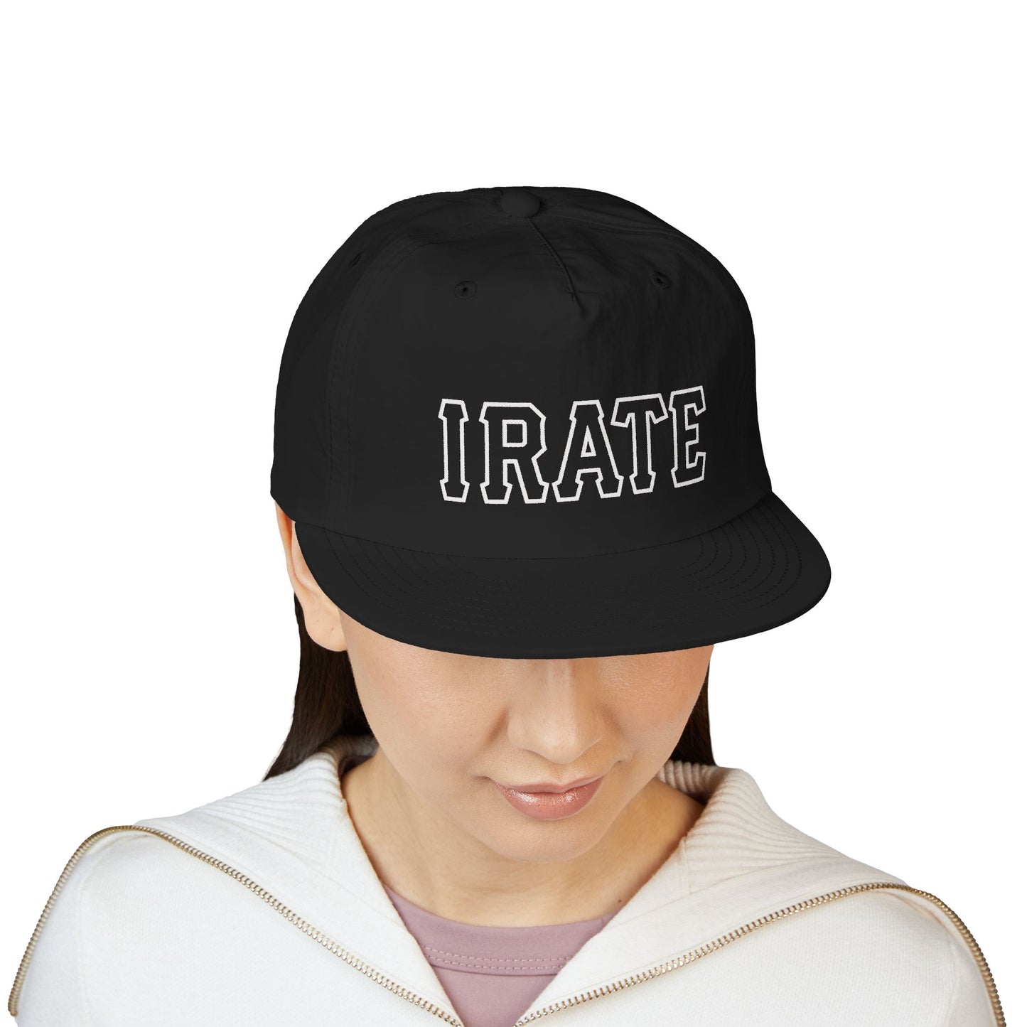 Irate Surf Cap — Bold Embroidered Black Snapback Hat