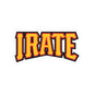 Irate Retro Lettering Kiss-Cut Sticker — Bold Yellow & Red Laptop Decal