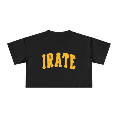Crop Tee — "IRATE" Bold Lettering Graphic Top