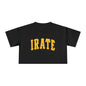 Crop Tee — "IRATE" Bold Lettering Graphic Top
