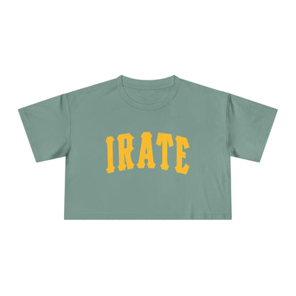Crop Tee — "IRATE" Bold Lettering Graphic Top