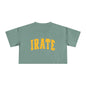 Crop Tee — "IRATE" Bold Lettering Graphic Top