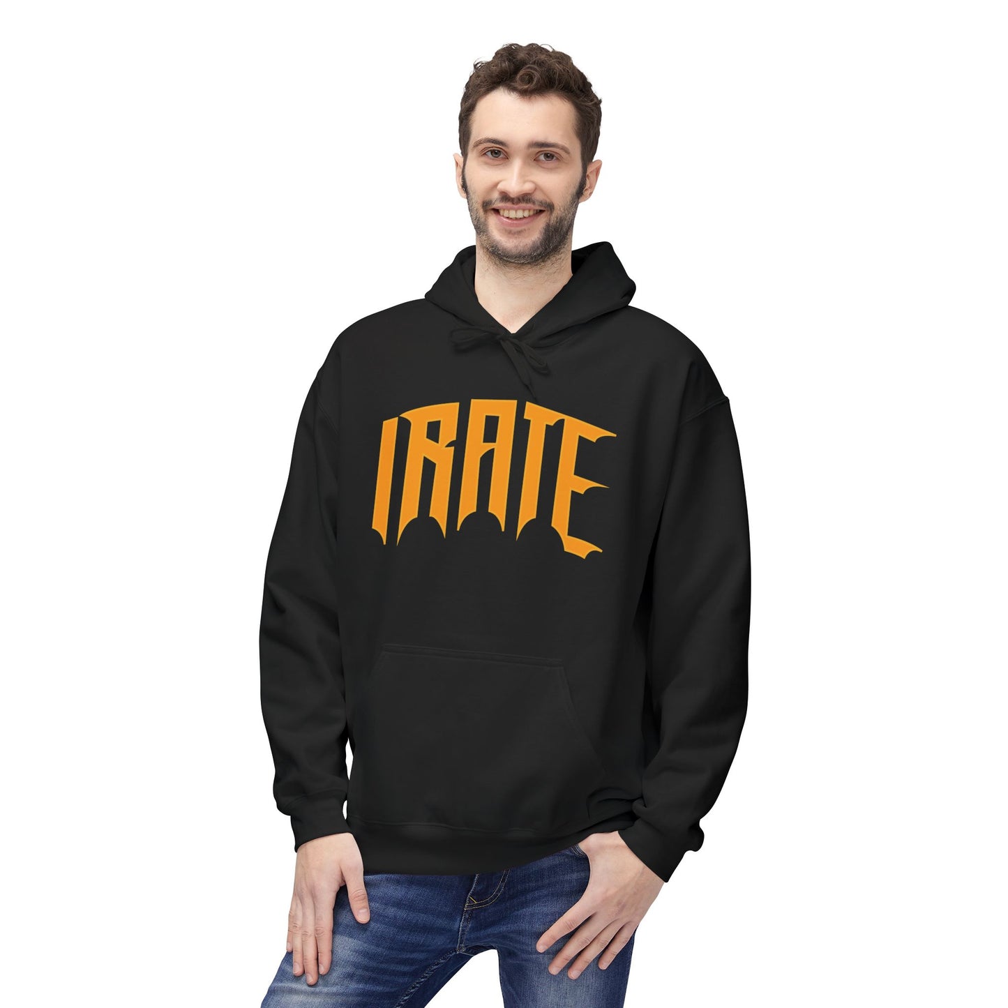 Brute Gothic Logo Hoodie - Orange Graphic Pullover